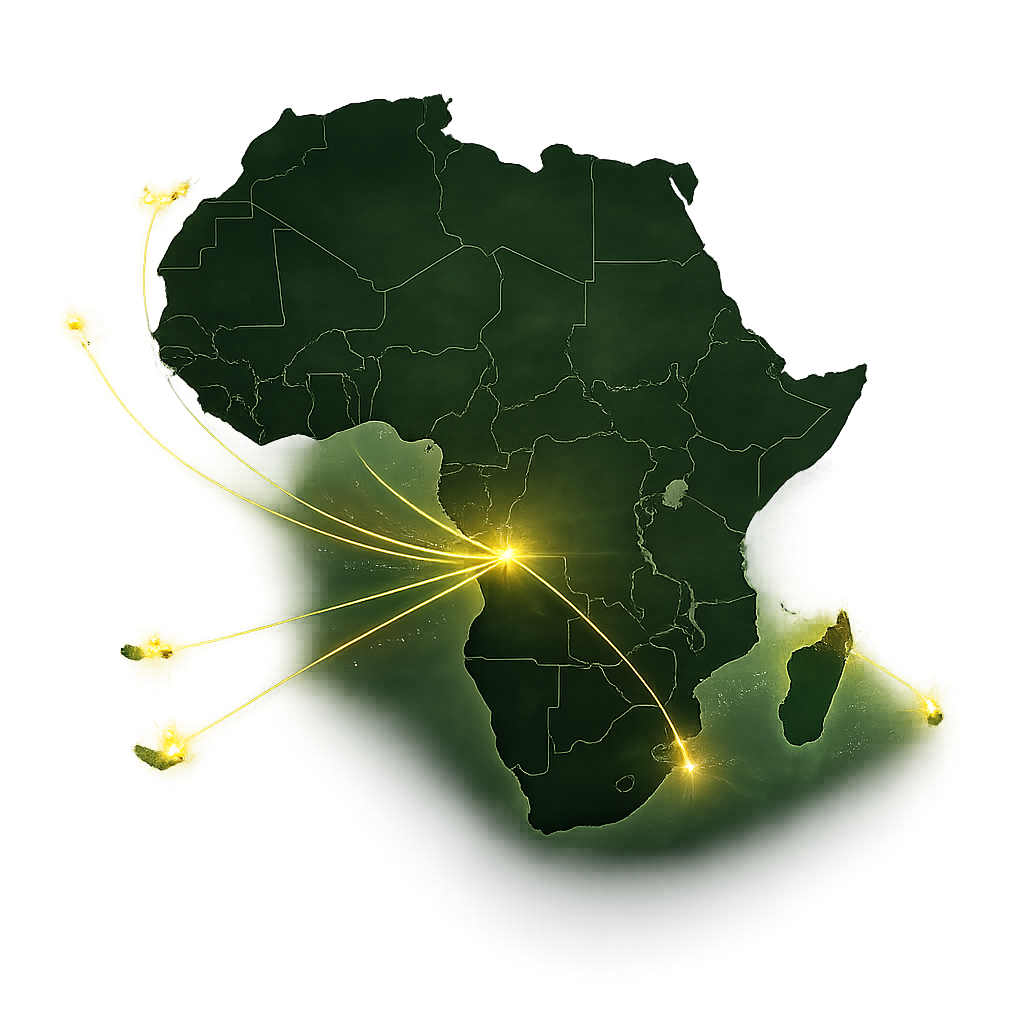 Carte de l’Afrique reliée aux territoires ultramarins et à Haïti